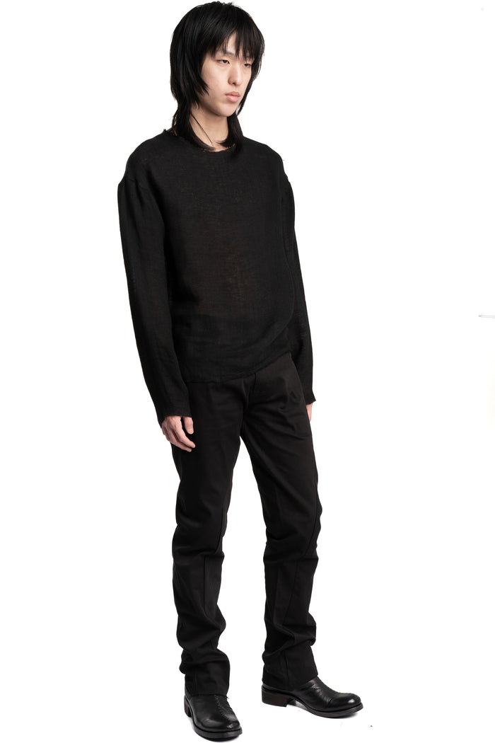 SAN263-1 | SS26 - Woven Linen Raw Sweater, SS26-0505