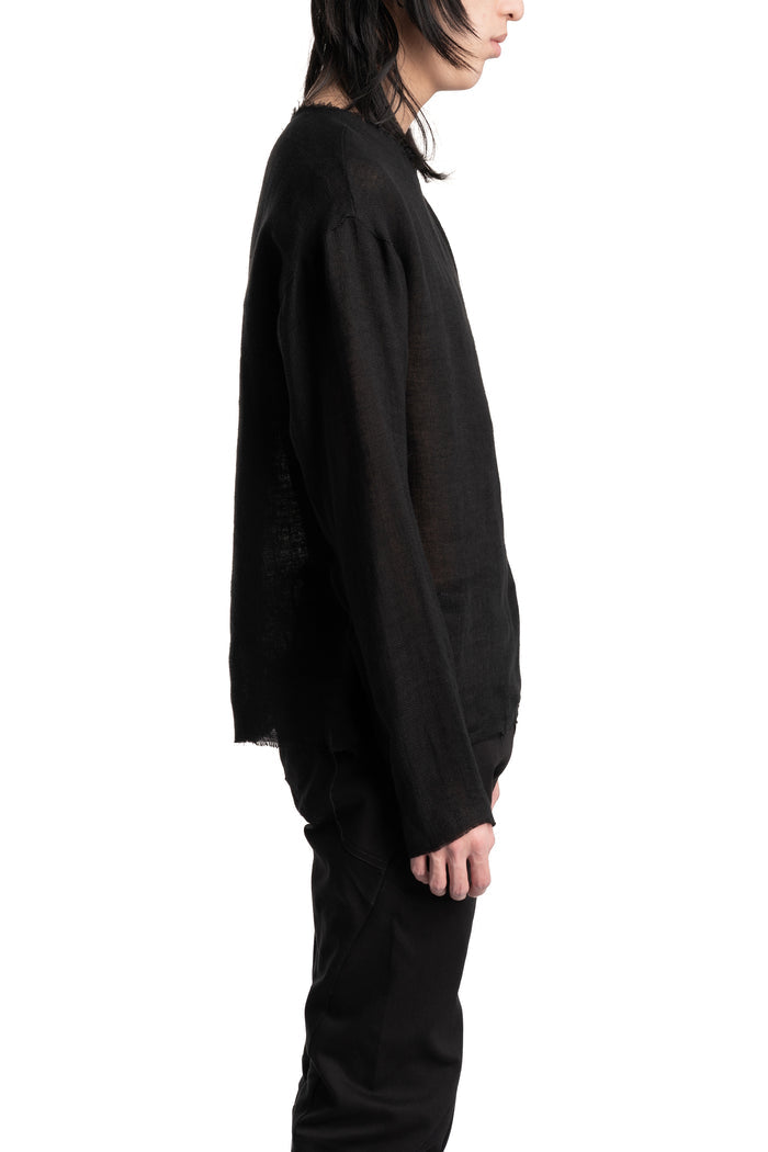 SAN263-1 | SS26 - Woven Linen Raw Sweater, SS26-0505