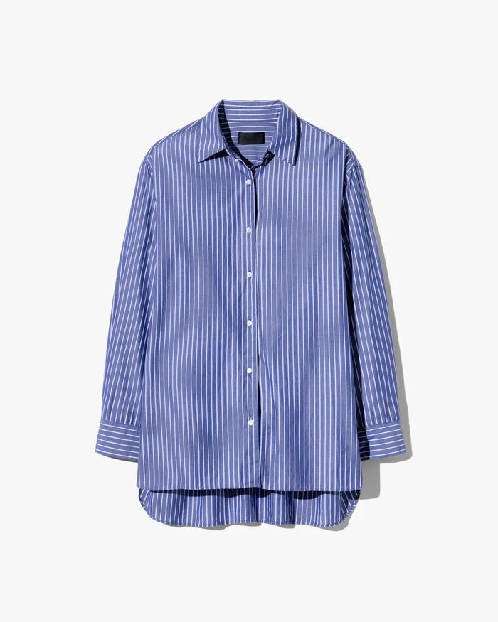 Yorke Shirt - Dark Navy White Stripe