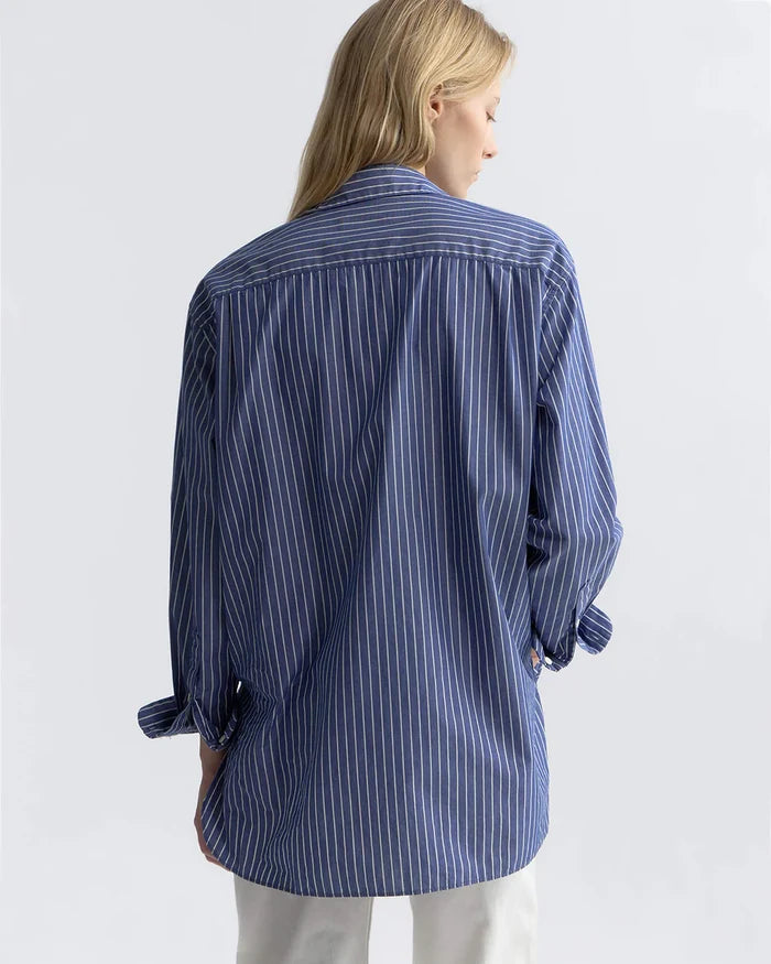 Yorke Shirt - Dark Navy White Stripe